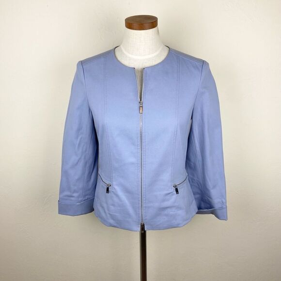 Lafayette 148 Zip-Up Jacket - Violet - Picture 1 of 6